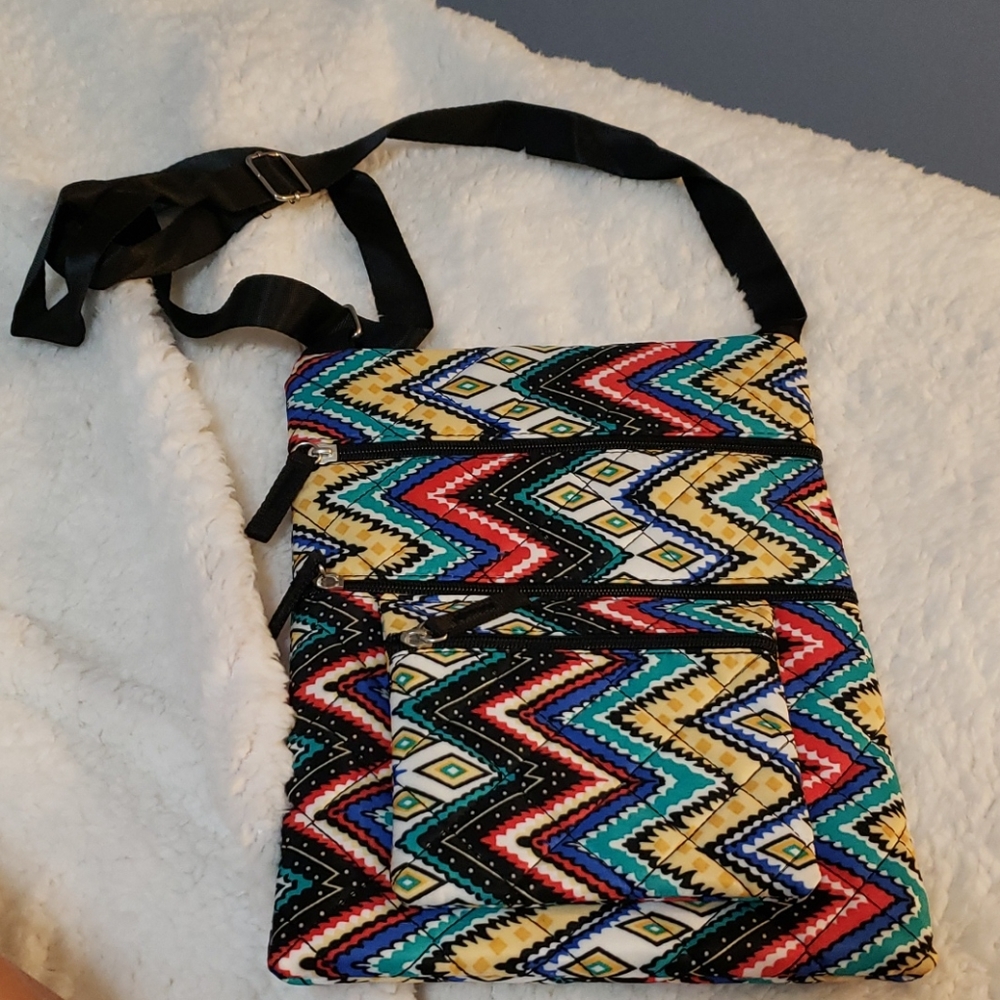 crossbody purse with Chevron pattern